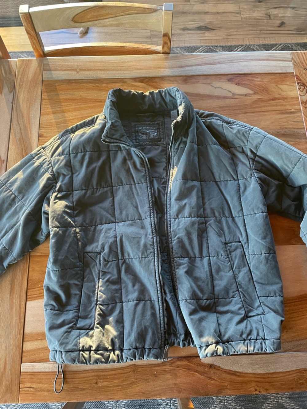 Quilted Puffer Jacket - charcoal grey
